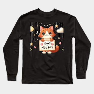 Whisker Wonderland: A Sunny Day with Precious Cat Paws Long Sleeve T-Shirt